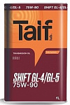 Трансмиссионное синтетическое масло TAIF SHIFT GL-4/GL-5 75W-90 (1 л)